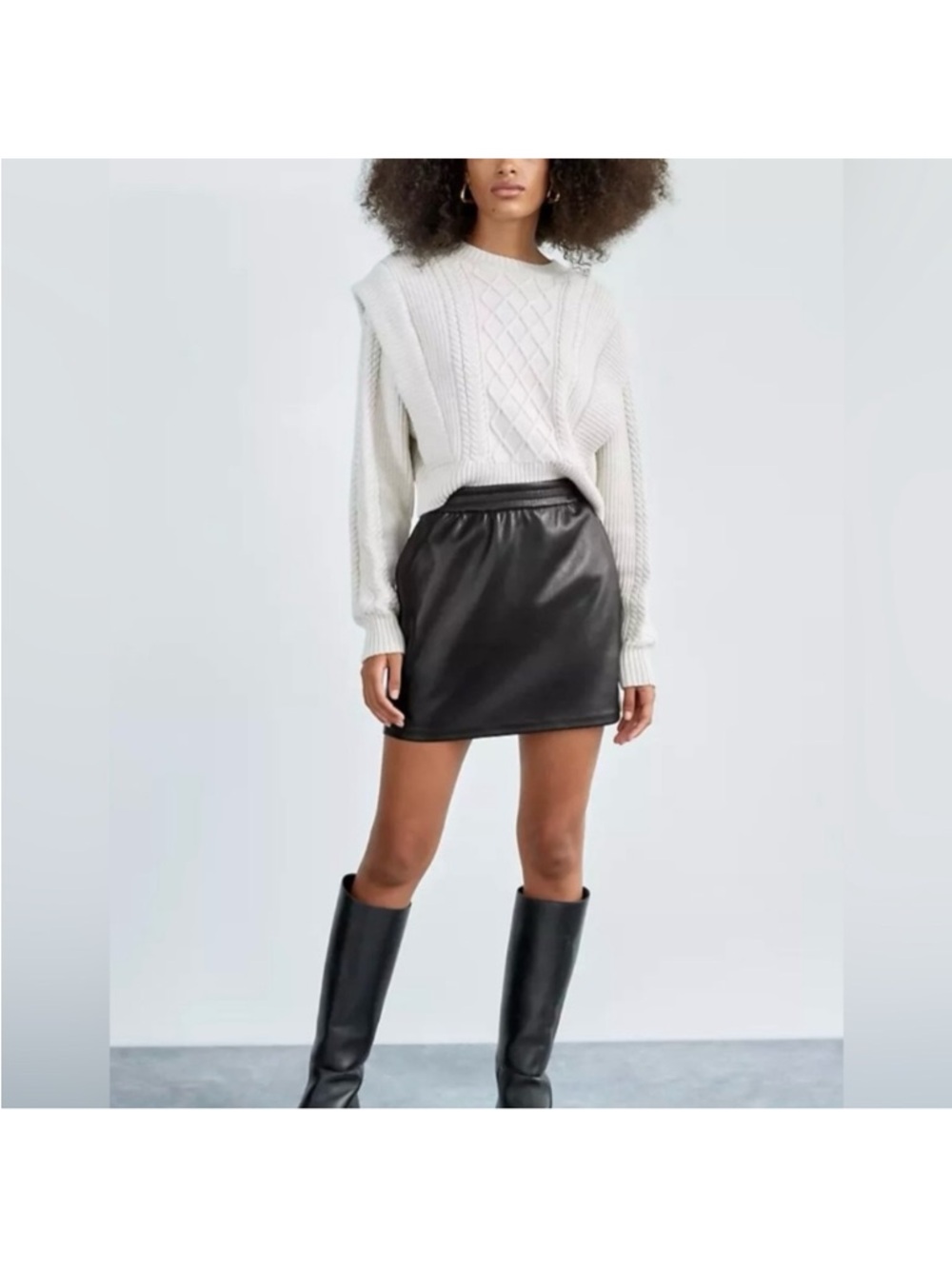 Aritzia Babaton Vegan Leather Mini Skirt BUNDLE Black AND Brown pockets boho - Picture 4 of 13